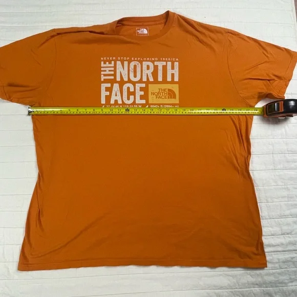 The North Face Logo Orange Tee 100% Cotton Men’s XXl - Picture 4 of 7